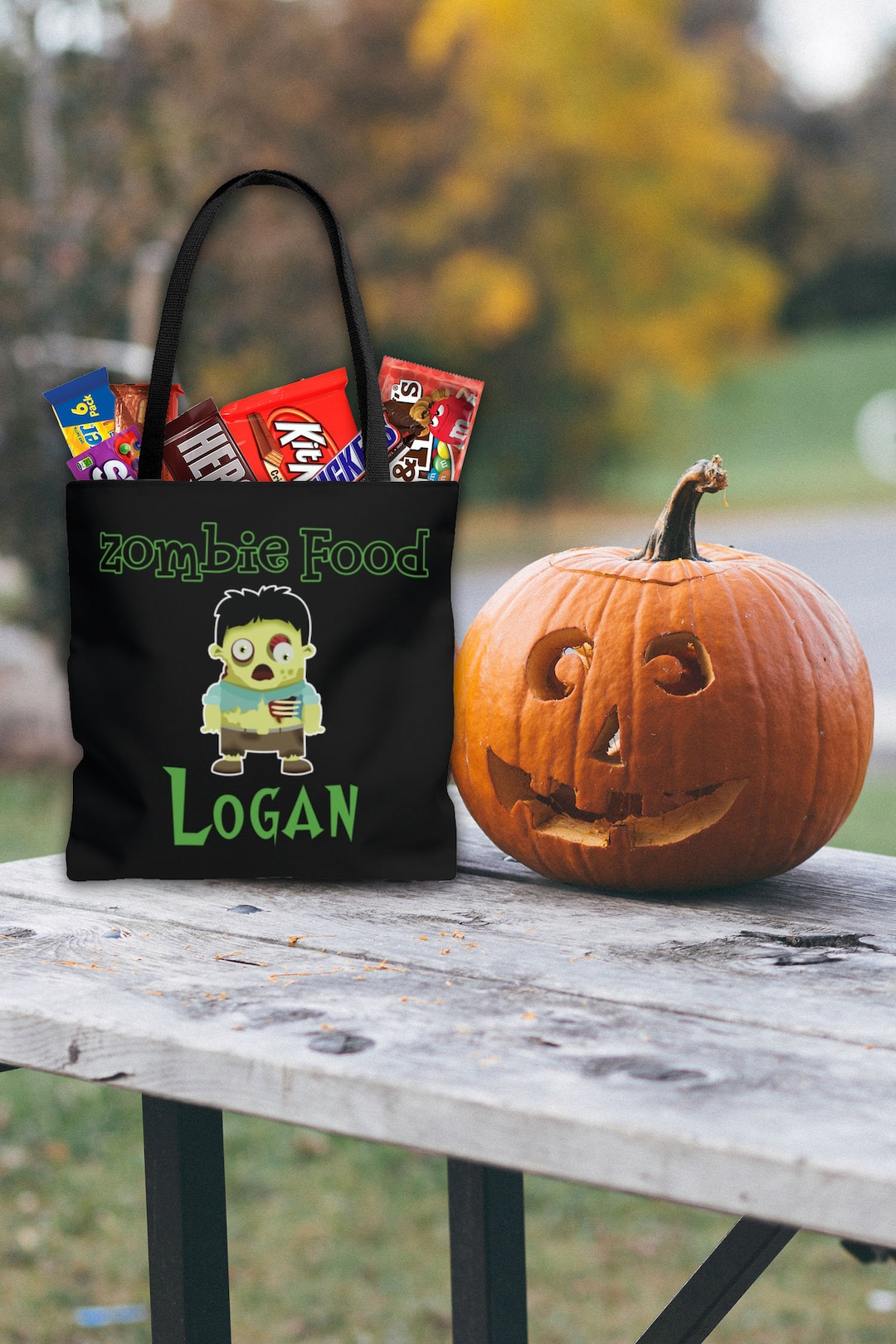 Personalized Halloween Trick or Treat Bag, Kids Halloween Tote Bag ...