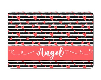 Personalized Pet Bowl Mat, Pet Bowl Mats, Pet Food Mat, Pet Mat, Pet Placemat, Dog Placemat, Cat Placemat - Hearts Galore