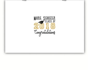 Personalized Graduation Guest Book Alternative, Graduation Guest Book Alternative Print, Framed or Canvas