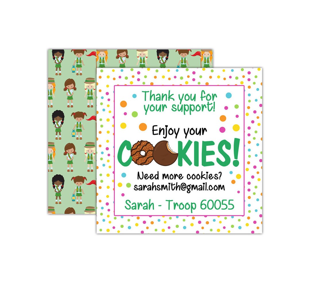 Personalized Scout Cookie Tags, Girl Scout Tags, Booth Sales Tags ...