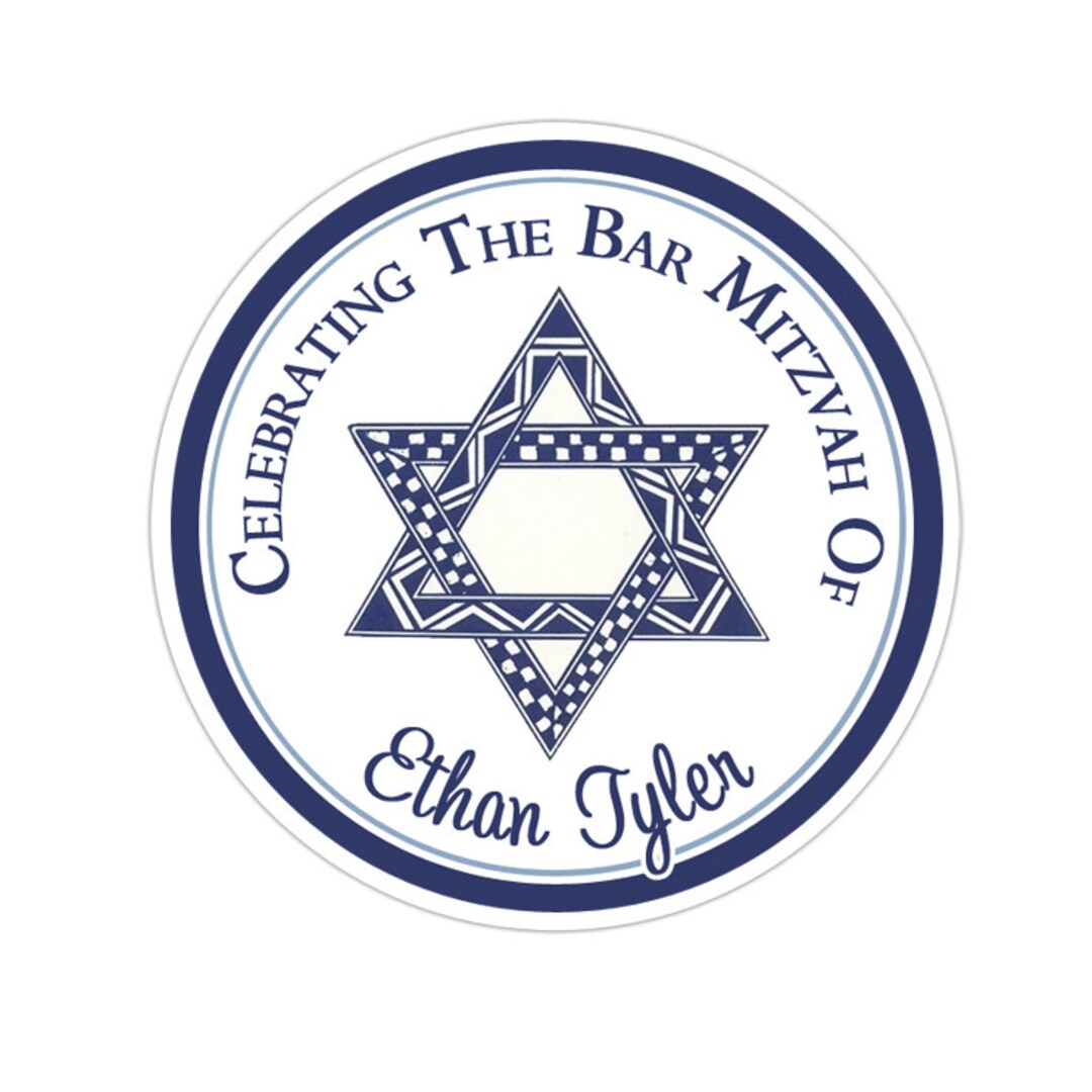 Bar Mitzvah Stickers, Bar Mitzvah Labels, Personalized Bar Mitzvah