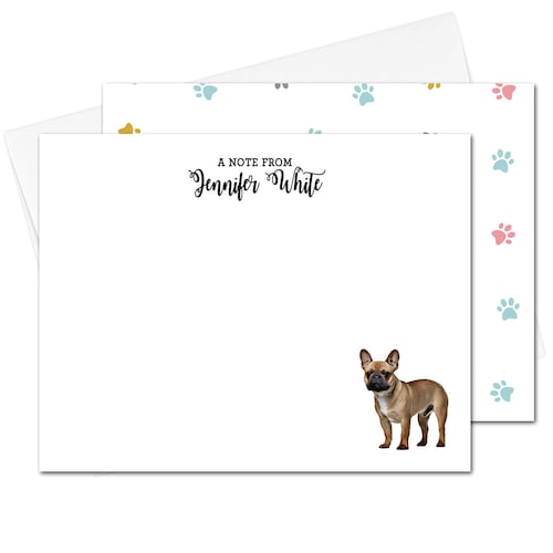 Personalized Dog Note Card Set Flat Stationary Stationery Etsy