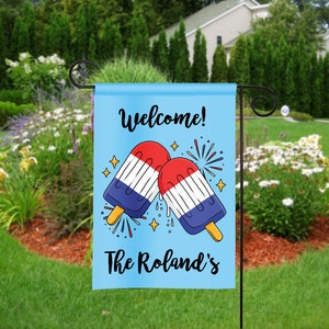 Personalized Summer Garden Flag, Fourth of July Garden Flag, Yard Flag, Welcome Flags, House Flag, Garden Decor, Yard Decor