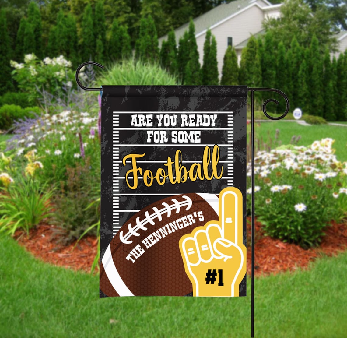 Personalized Football Garden Flag Football Flag Yard Flag Etsy UK