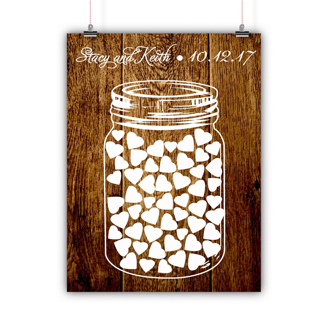 Personalized Wedding Mason Jar Guest Book Alternative Rustic Etsy