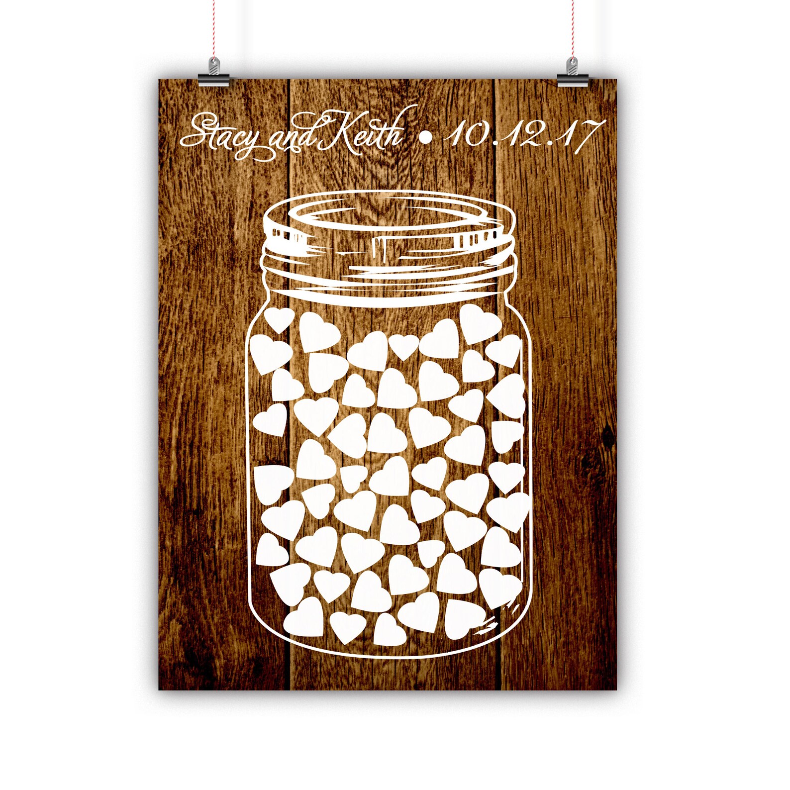 Personalized Wedding Mason Jar Guest Book Alternative Rustic Etsy