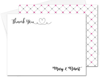 Thank You Personalized Stationery Set, Newlywed Couple Gift, Wedding Notecards, Thank You Note cards, Thank You Notecard