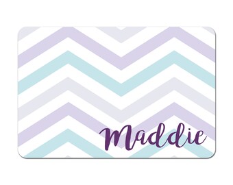 Personalized Pet Bowl Mat, Pet Food Mat, Pet Bowl Mat, Pet Food Placemat, Dog Placemat, Cat Placemat - Pastel Chevron