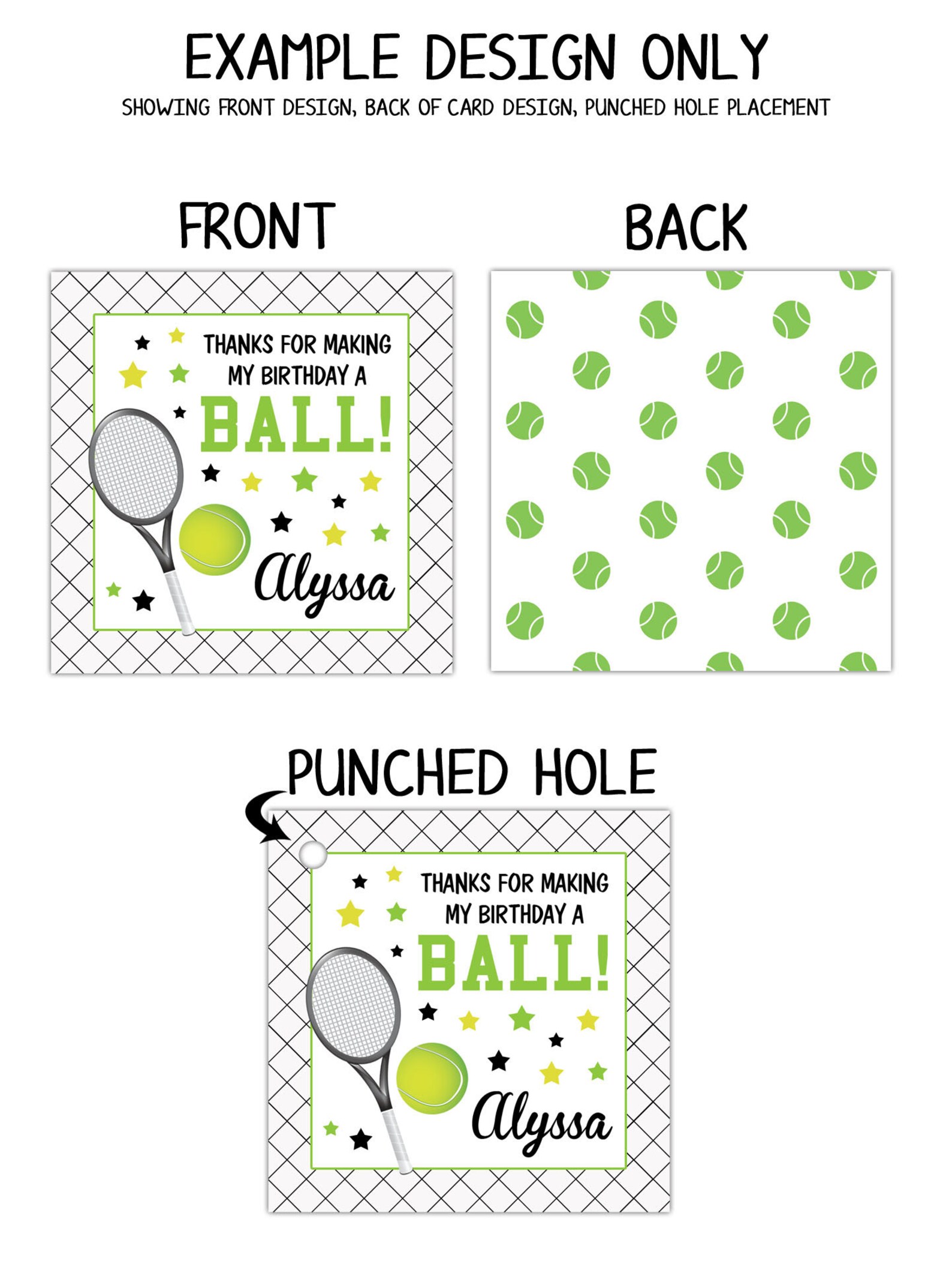 Personalized Tennis Favor Tags, Tennis Tags, Tennis Birthday Favor Tags ...