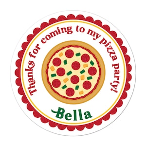 Pizza Party Stickers, Pizza Birthday Party, Italian Party Stickers, Personalized Customized Birthday Party Favor Thank You Stickers
