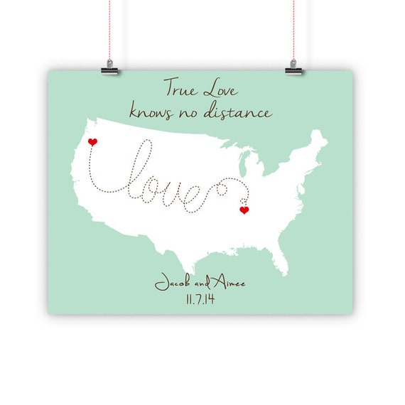 Personalized Long Distance Art Print Long Distance Relationship