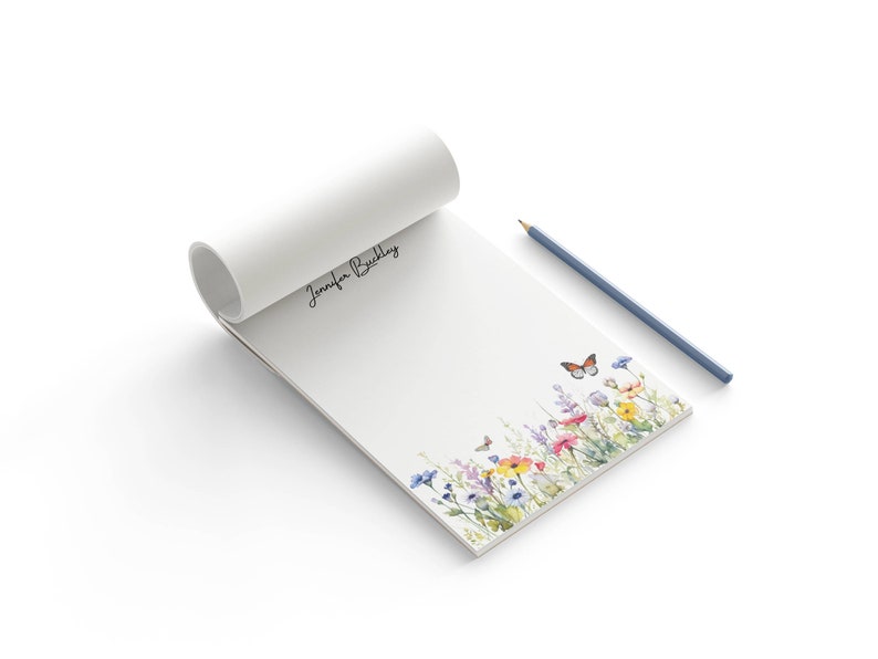 Wildflower Personalized Notepad, Custom Notepad, Professional Notepad ...