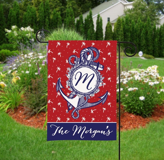 Personalized Nautical Anchor Garden Flag Summer - Personalized Nautical Garden Flags Personalized Nautical Anchor Garden Flag Summer - Personalized Nautical Garden Flags