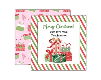 Personalized Christmas Gift Tags, Christmas Gift Cards, Holiday Gift Tags, Christmas Enclosure Cards