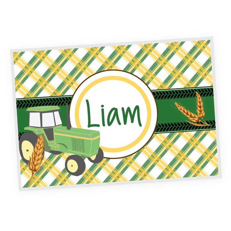 Kids Tractor Plate Set Personalized Plate Set Personalized Etsy