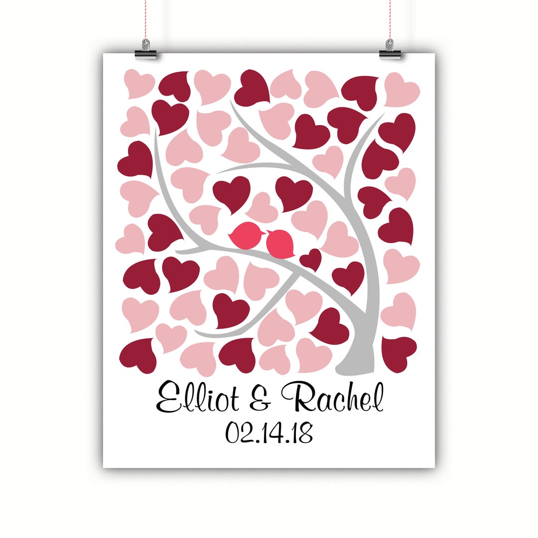 Personalized Wedding Heart Tree Guest Book Alternative, Wedding Tree ...