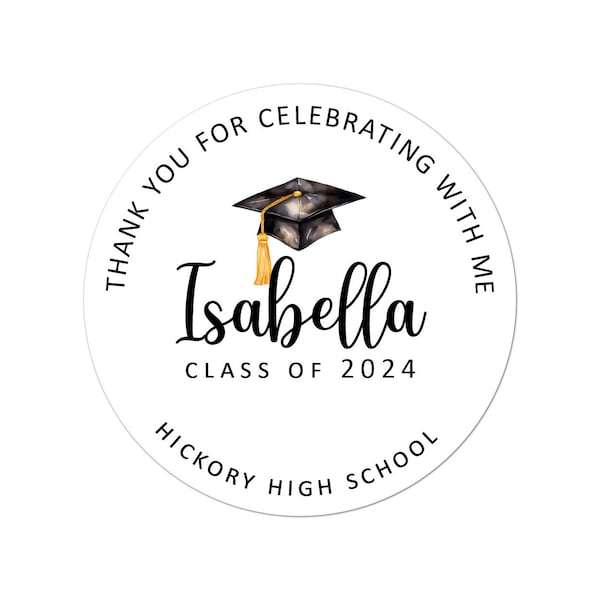 Graduation Party Favor Labels, Graduation Party Favor Stickers, Custom Graduation Party Favor Labels, Class of 2024