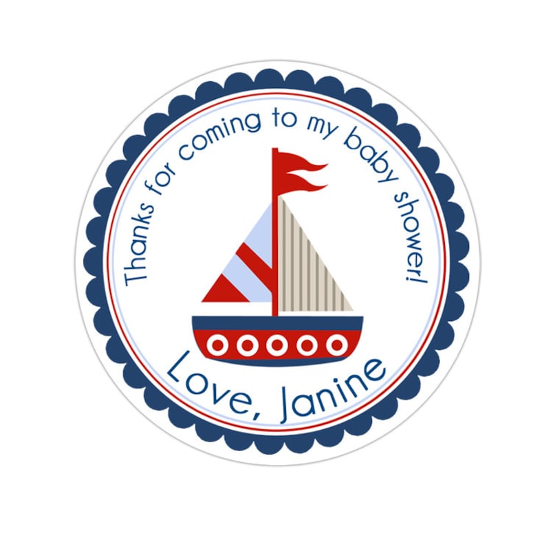 Baby Shower Stickers Nautical Stickers Personalized Baby | Etsy