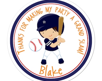 Personalized Baseball Stickers, Baseball Birthday Party, Baseball Party Stickers, Custom Baseball Player 1 Stickers