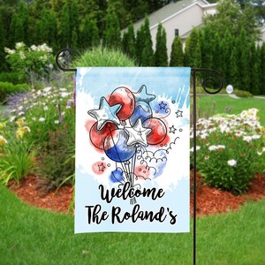 Personalized Summer Garden Flag, Fourth of July Garden Flag, Yard Flag, Welcome Flags, House Flag, Garden Decor, Yard Decor