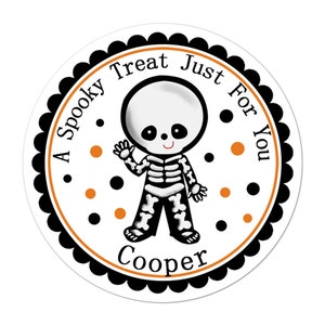 Personalized Halloween Stickers, Halloween Skeleton Costume Stickers, Halloween Labels, Customized Halloween Favor Stickers