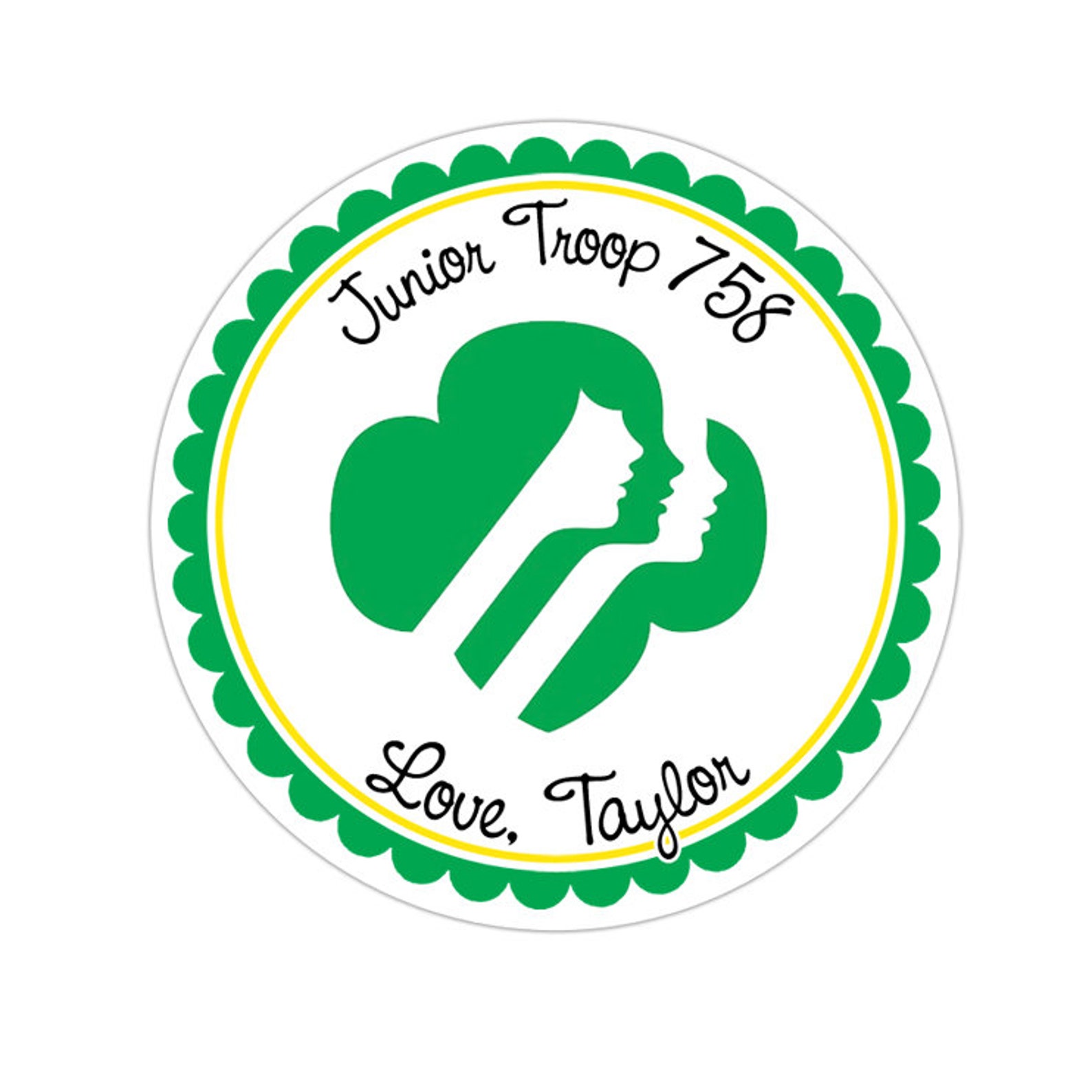 Girl Scout Stickers Girl Scout Labels Personalized Girl Etsy