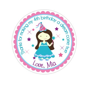 Fairy Stickers, Fairy Birthday Party, Fairy Princess Party Stickers, Personalized Customized Birthday Party Favor Thank You Stickers