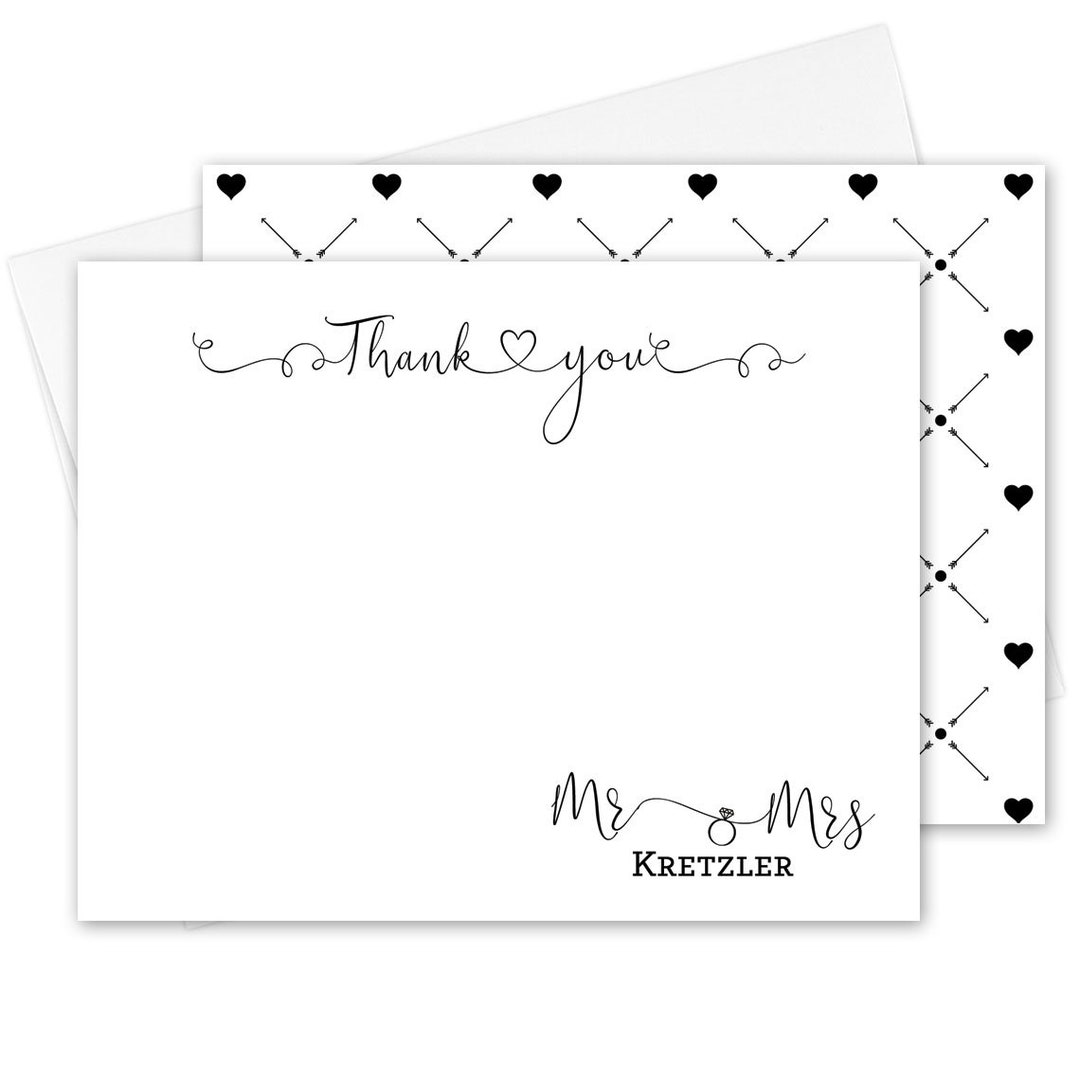 Wedding Thank You Personalized Stationery, Floral Stationary Set ...