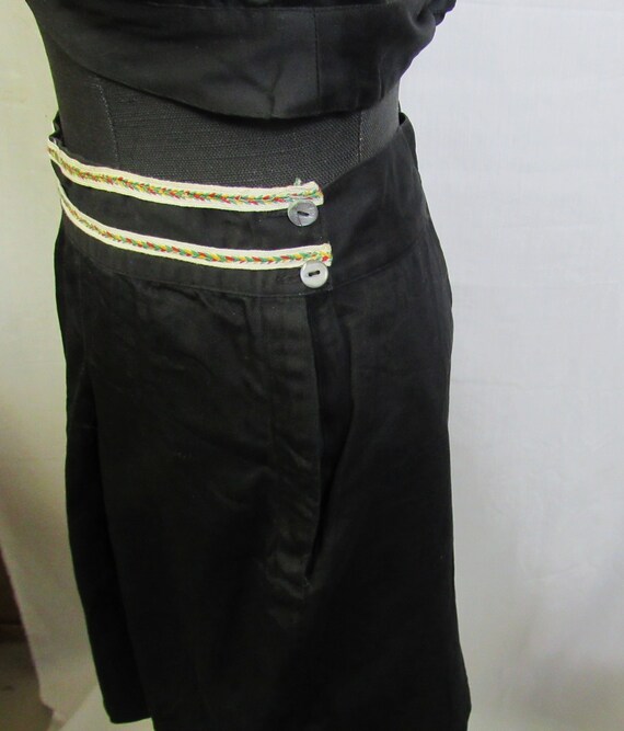 Vintage 1940s 2 piece Outfit black halter with sk… - image 8