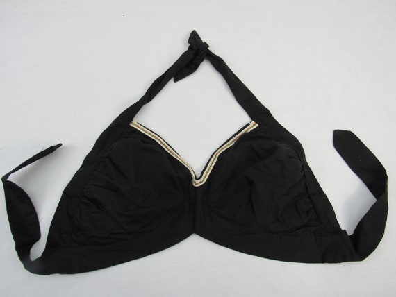 Vintage 1940s 2 piece Outfit black halter with sk… - image 2
