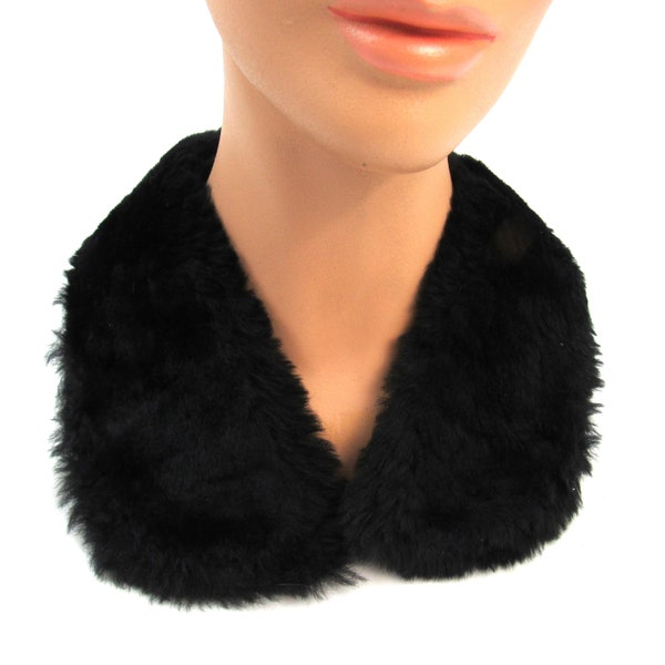 Vintage Fur Collar 1950s 1960s black coat collar winter accessory