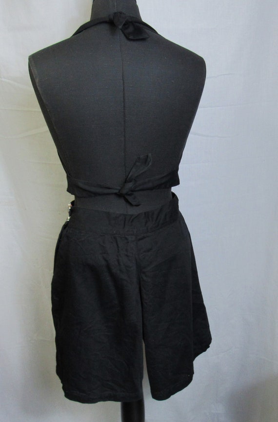 Vintage 1940s 2 piece Outfit black halter with sk… - image 9