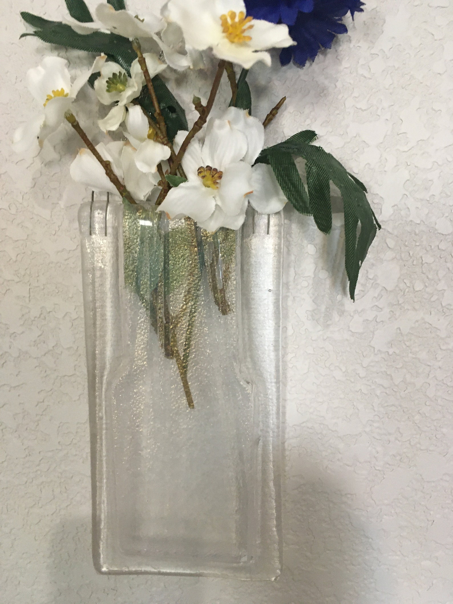 Fused Glass Wall Pocket Vase Etsy