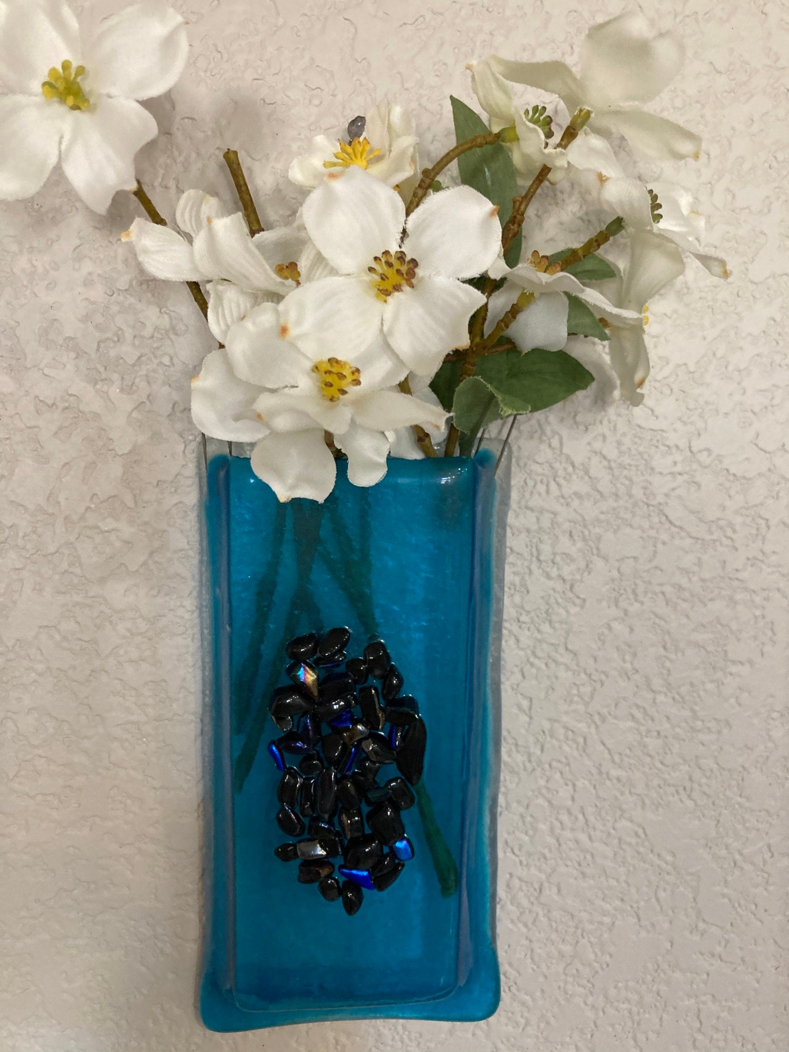 Fused Glass Wall Pocket Vase Etsy