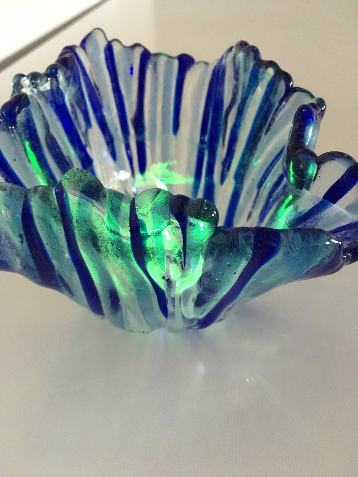 Fused Glass Candle Holder Etsy