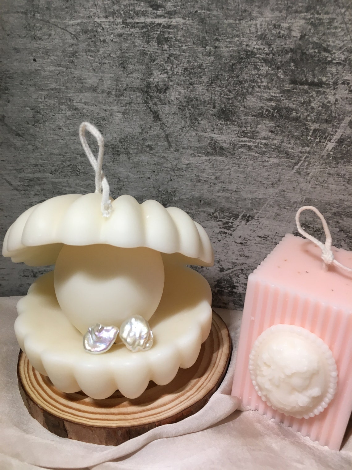 Pearl Candle Soy Wax/shell Pearl Objet Soy Candle/seashell Etsy