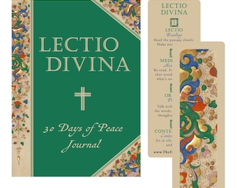 Lectio Divina 30 Days of Peace Journal + Bookmark / Black & White Interior