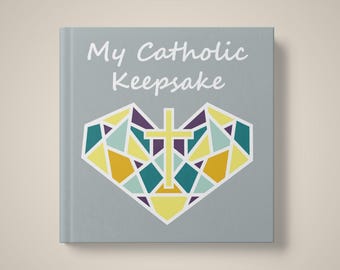 Catholic Baby Memory Book, Catholic Baby Gift, Catholic Baptism Gift | Sacred Heart Hardcover