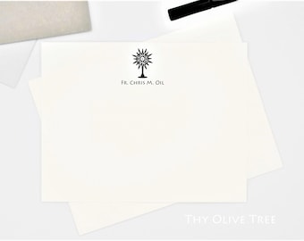 Personalized Catholic Gifts, Priest Gift, Ordination Gift, Catholic Stationery, Catholic Cards, Monstrance Art