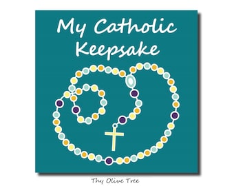 Catholic Baby Memory Book, Sacrament Book, Catholic Mom Gift, Scrapbook | Rosary Paperback