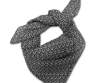 Black and White Polka Dot Scarf, Bandana, Hair Scarf, Inspired by Butterfly Spots