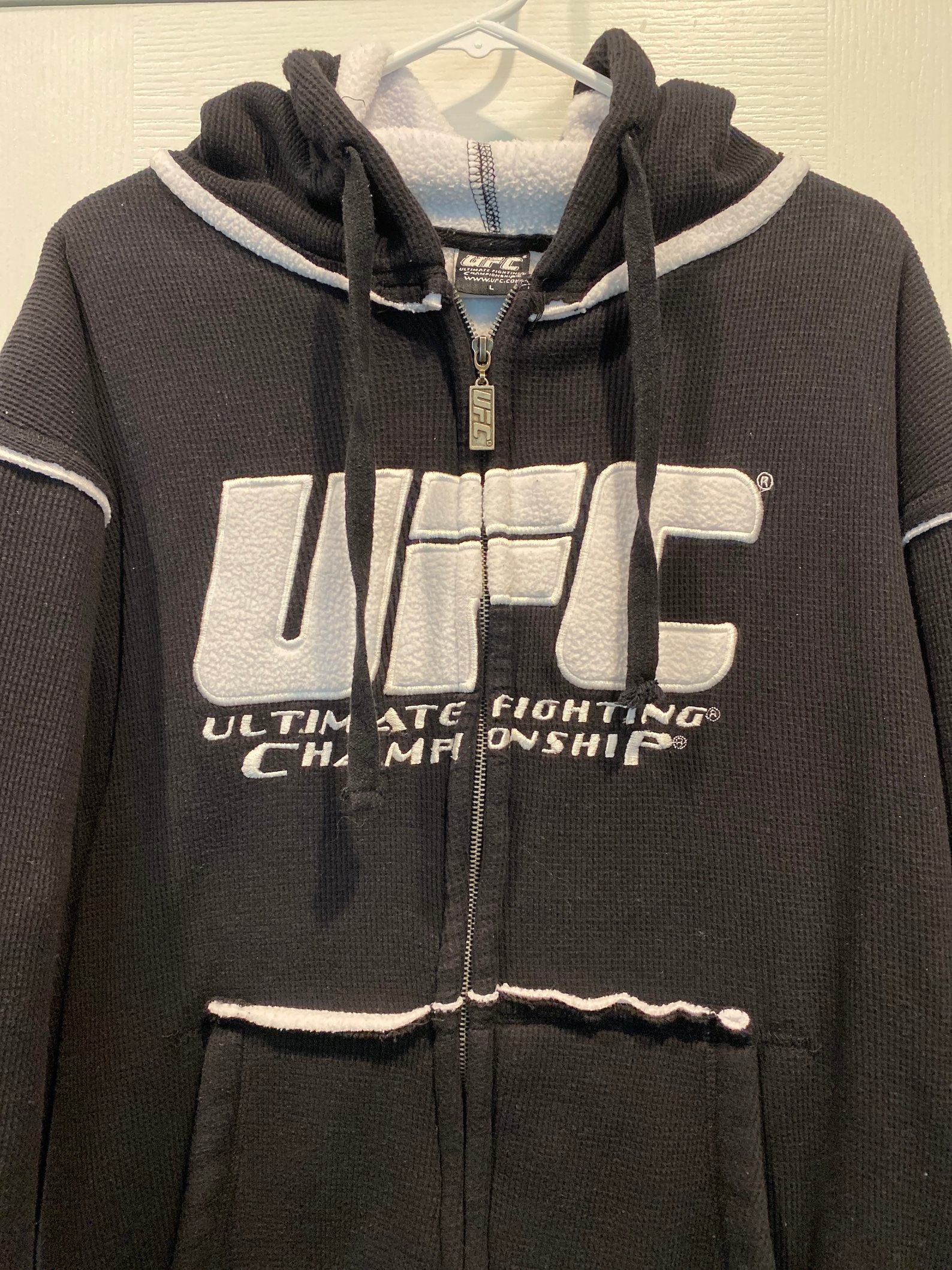 UFC Jacket Hoodie MMA Hoody Full Zip Sherpa Lined Black | Etsy