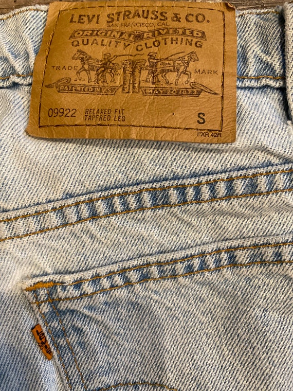 Vtg Levi's 950 Jeans Orange Label Womens 16 Short 34x28 Blue Denim