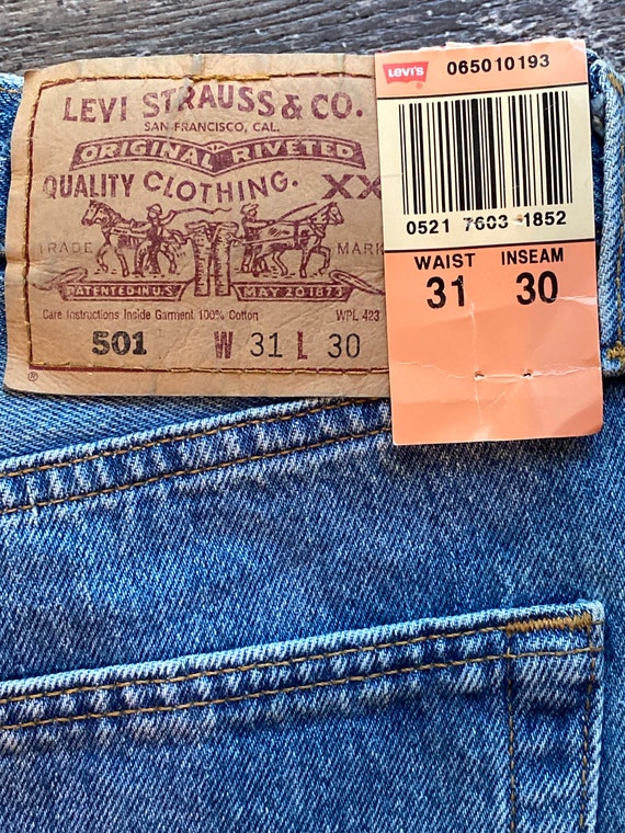 Vintage Levis 6501-0193 90s NWT Pre Shrunk Denim Jeans for