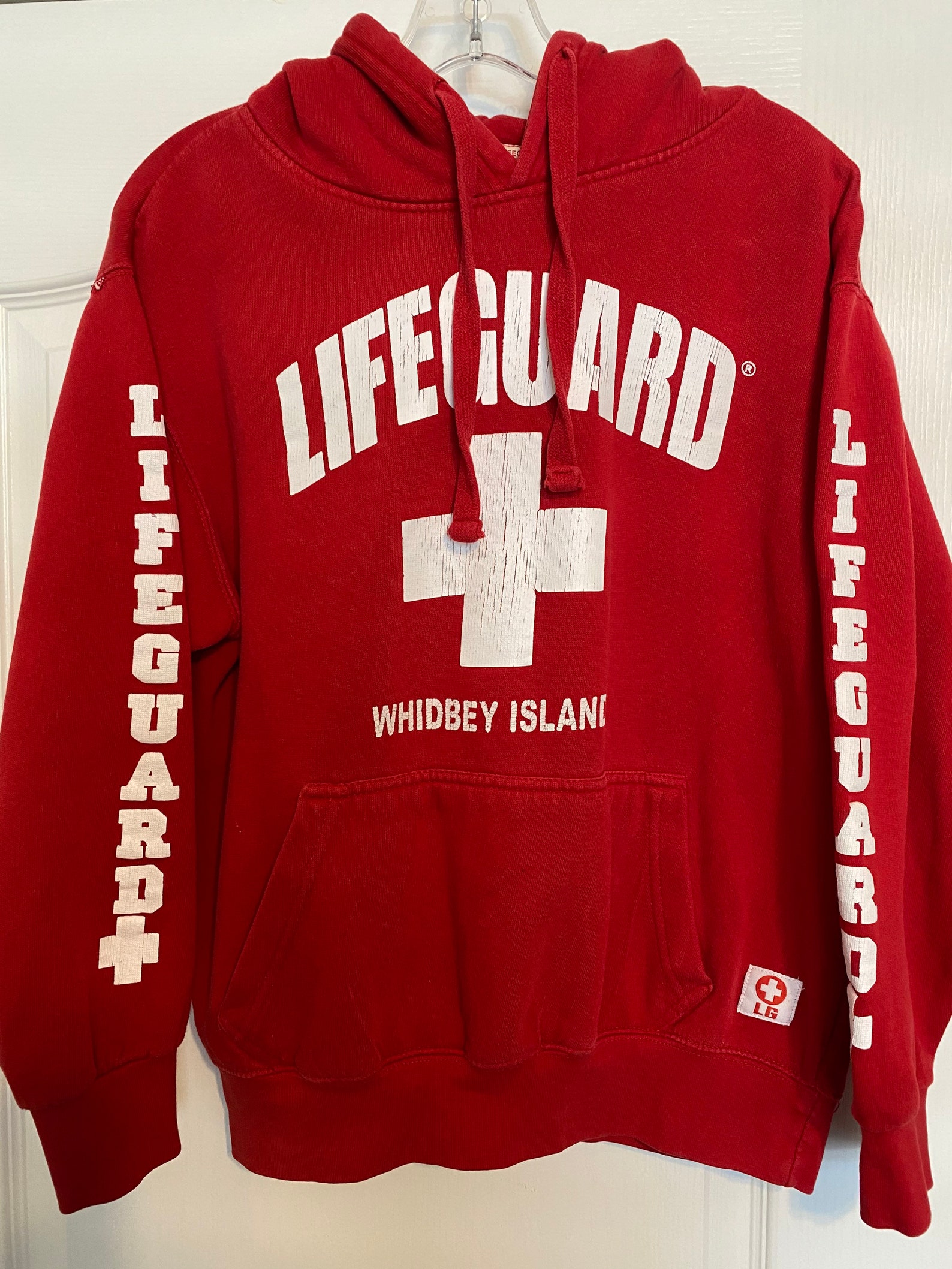 Vtg Lifeguard Sweatshirt Hoodie Whidbey Island Washington Red | Etsy