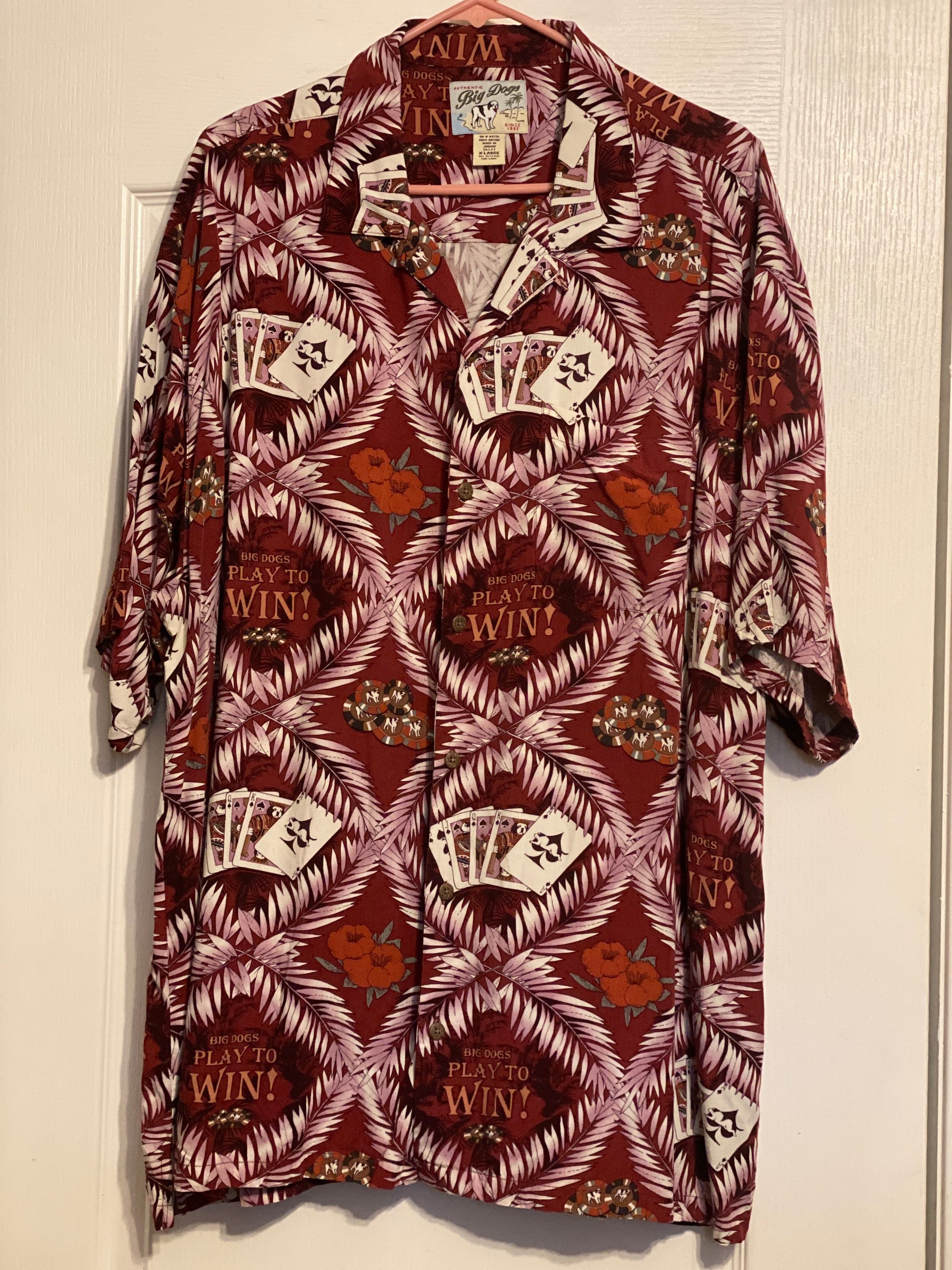 Vintage Big Dogs Hawaiian Shirt Big Dogs Play to Win Poker - Etsy