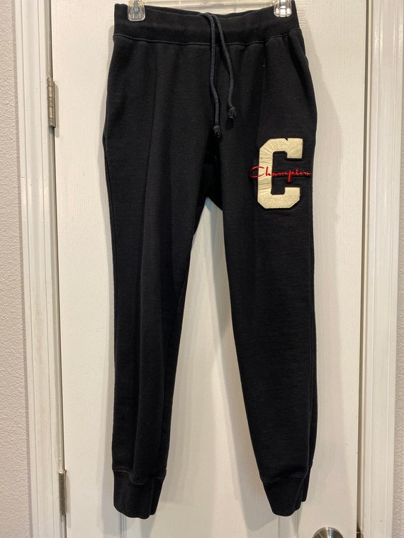 Champion REVERSE WEAVE Big C Black Athliesure Sweatpants Joggers Size Small  Gym Free Shipping USA -  Canada