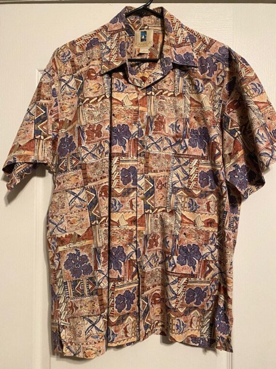 VTG KAHALA HAWAIIAN MADE ALOHA SHIRT COTTON TIKI ROCKABILLY HAWAII LARGE