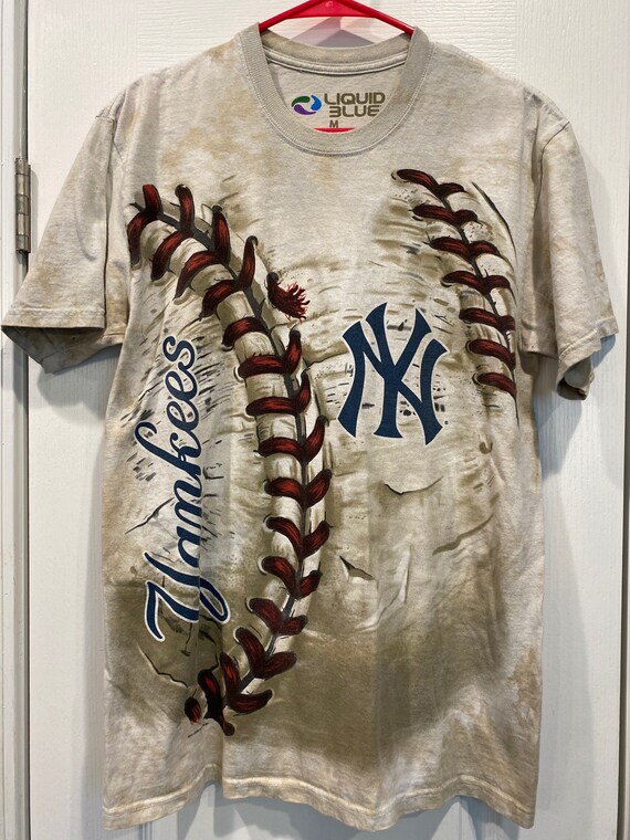 Liquid Blue MLB NY Yankees Baseball Tie Dyed Allover Print 