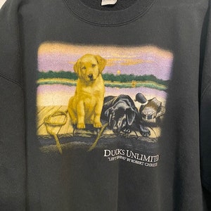 Vintage 90's Ducks Unlimited "Left Behind" by Robert Christie Sweatshirt XXL Made in USA Marathon Apparel. Free shipping USA